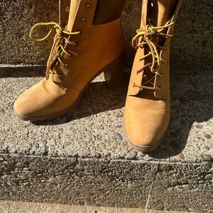 Women's Tan Lace-Up Boots